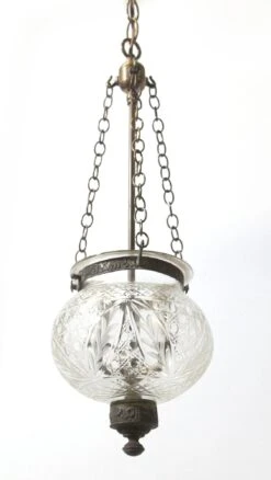 Antique 9 In. Clear Crystal Etched Onion Bell Jar Pendant Light 25 Antique 9 In. Clear Crystal Etched Onion Bell Jar Pendant Light -OGT Sale Store p259526 09