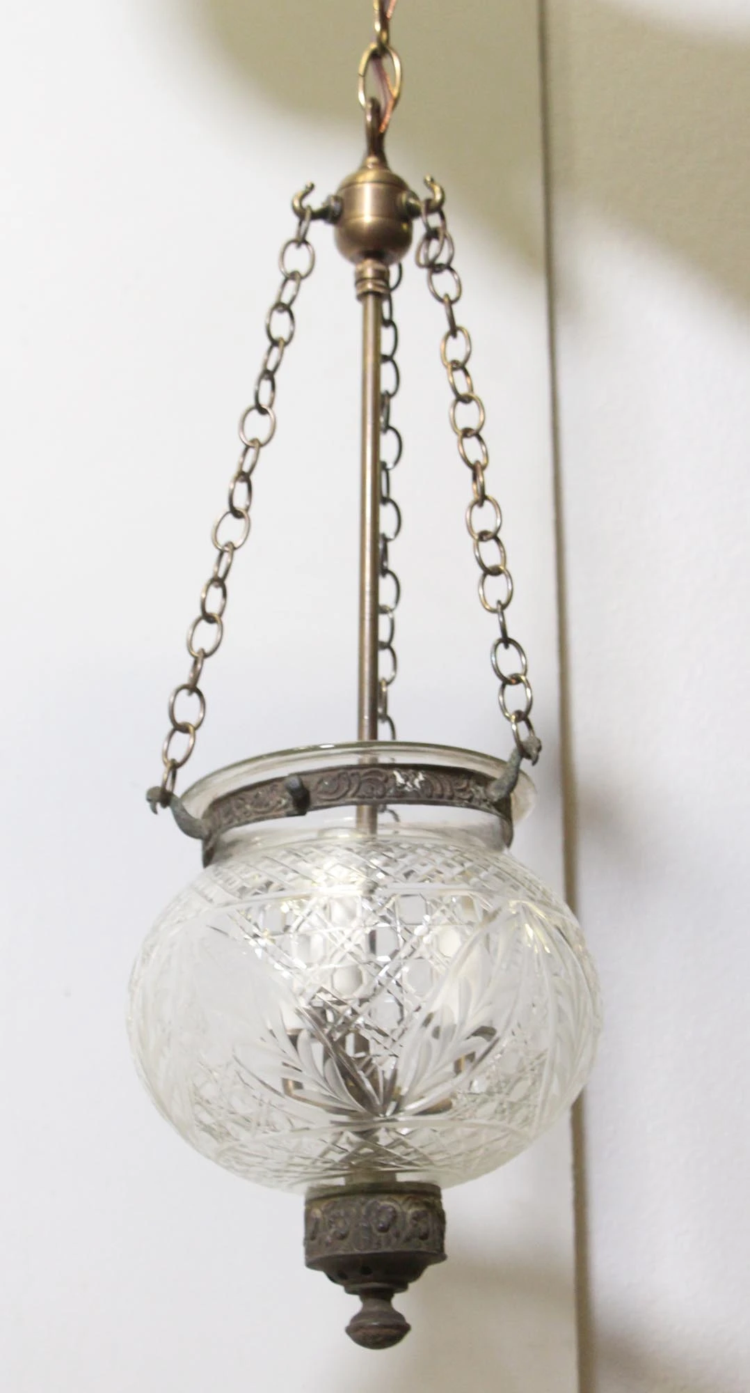 Antique 9 In. Clear Crystal Etched Onion Bell Jar Pendant Light 13 Antique 9 In. Clear Crystal Etched Onion Bell Jar Pendant Light - Image 11