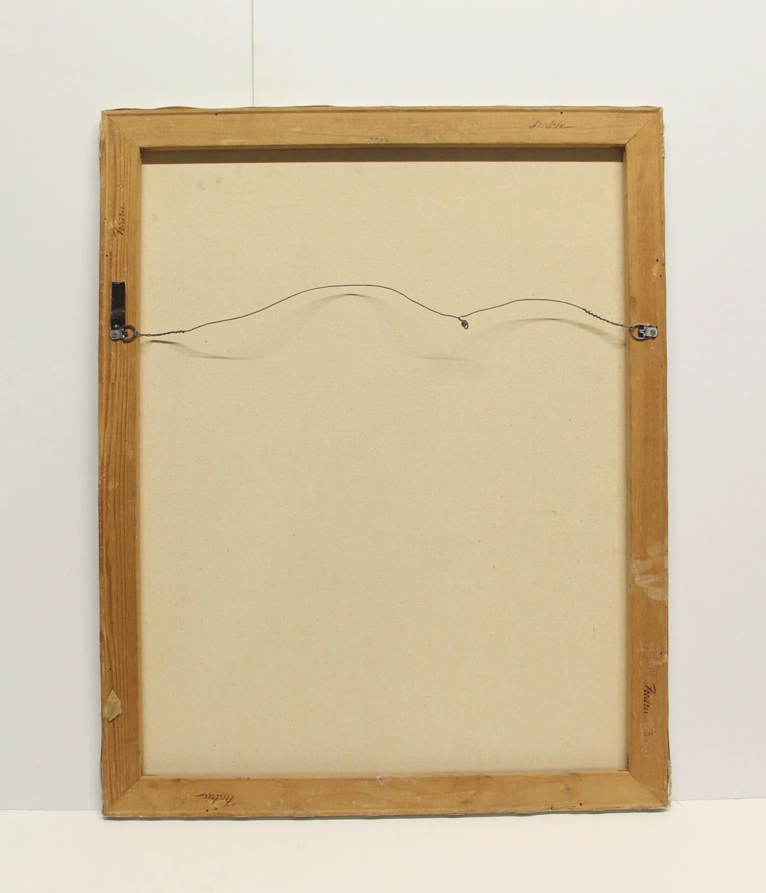 Acrylic Mid Century Painting Of Figures On A Mountain Village 7 Acrylic Mid Century Painting Of Figures On A Mountain Village - Image 5