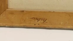 Acrylic Mid Century Painting Of Figures On A Mountain Village 13 Acrylic Mid Century Painting Of Figures On A Mountain Village -OGT Sale Store p259874 06