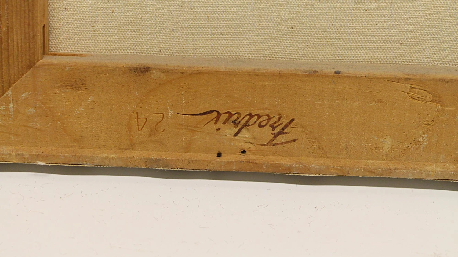 Acrylic Mid Century Painting Of Figures On A Mountain Village 8 Acrylic Mid Century Painting Of Figures On A Mountain Village - Image 6