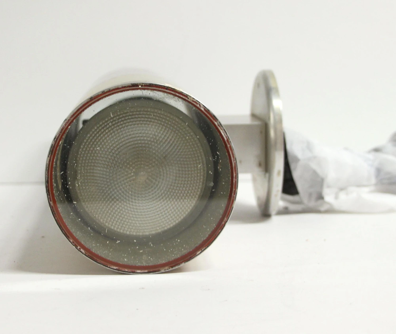 Mid Century Cast Aluminum Industrial Cylinder Wall Sconce 6 Mid Century Cast Aluminum Industrial Cylinder Wall Sconce - Image 4