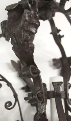 French Hand Forged Wrought Iron Lantern 15 French Hand Forged Wrought Iron Lantern -OGT Sale Store p259894 06