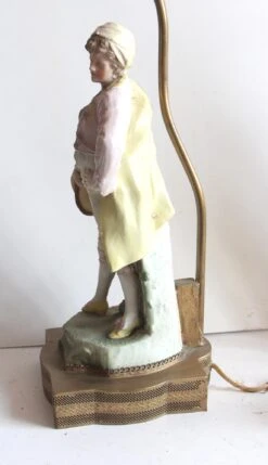 Pair Of Victorian Ceramic & Brass Figural Table Lamps 23 Pair Of Victorian Ceramic & Brass Figural Table Lamps -OGT Sale Store p260290 10