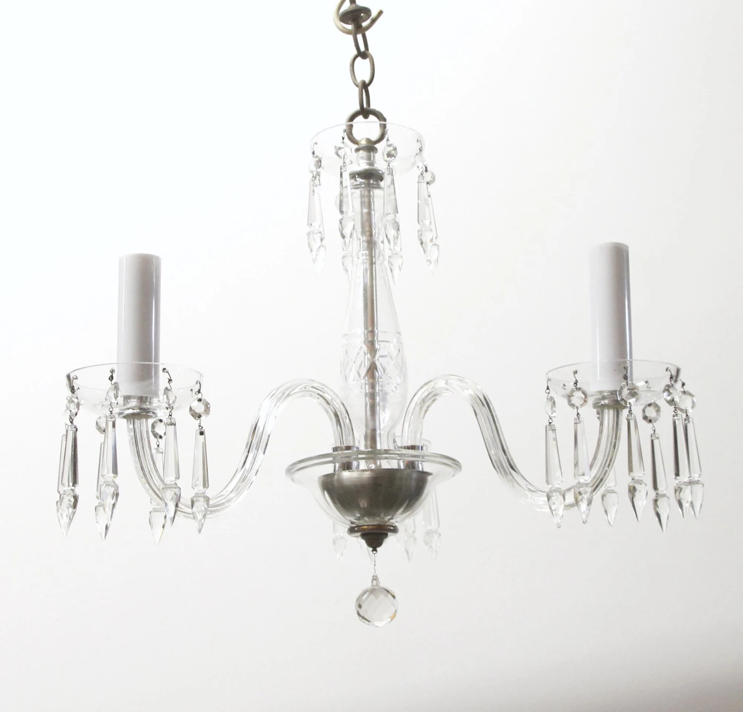 Traditional Petite 3 Arm Clear Crystal Chandelier 6 Traditional Petite 3 Arm Clear Crystal Chandelier - Image 4
