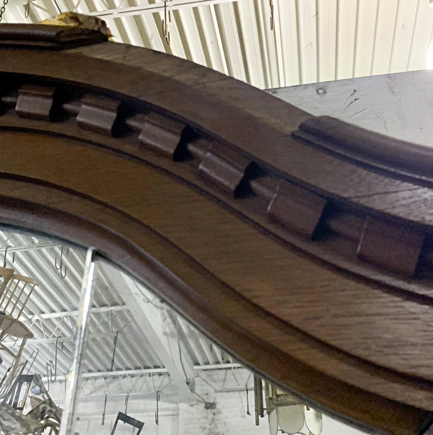 19th Century French Carved 7 Ft. Carved Oak Floral Mirror 8 19th Century French Carved 7 Ft. Carved Oak Floral Mirror - Image 6