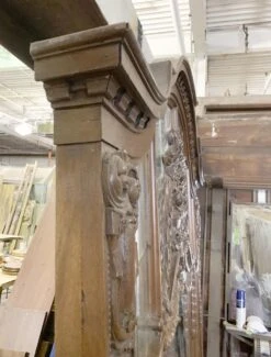 19th Century French Carved 7 Ft. Carved Oak Floral Mirror 21 19th Century French Carved 7 Ft. Carved Oak Floral Mirror -OGT Sale Store p260610 10