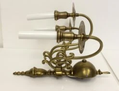 Original Williamsburg 3 Arm Brass Wall Sconce 11 Original Williamsburg 3 Arm Brass Wall Sconce -OGT Sale Store p260644 04