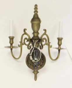 Original Williamsburg 3 Arm Brass Wall Sconce 13 Original Williamsburg 3 Arm Brass Wall Sconce -OGT Sale Store p260644 06