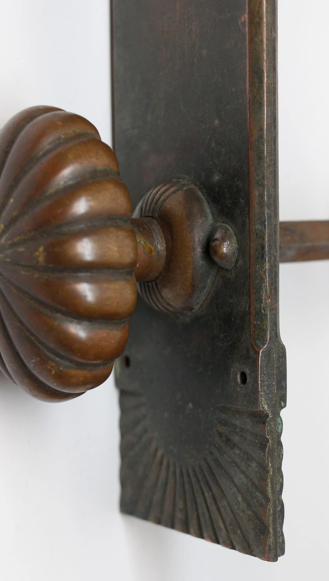 Vintage Bronze Oval Fluted Door Knob Set 6 Vintage Bronze Oval Fluted Door Knob Set - Image 4