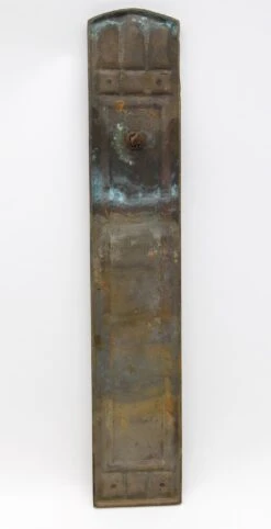 Antique Gothic 18 In. Yale & Towne Bronze Thumb Turn Door Push Plate 9 Antique Gothic 18 In. Yale & Towne Bronze Thumb Turn Door Push Plate -OGT Sale Store p261330 04