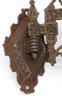 Victorian Cast Iron Oil Lamp Holder With Mounting Bracket 13 Victorian Cast Iron Oil Lamp Holder With Mounting Bracket -OGT Sale Store p261344 05