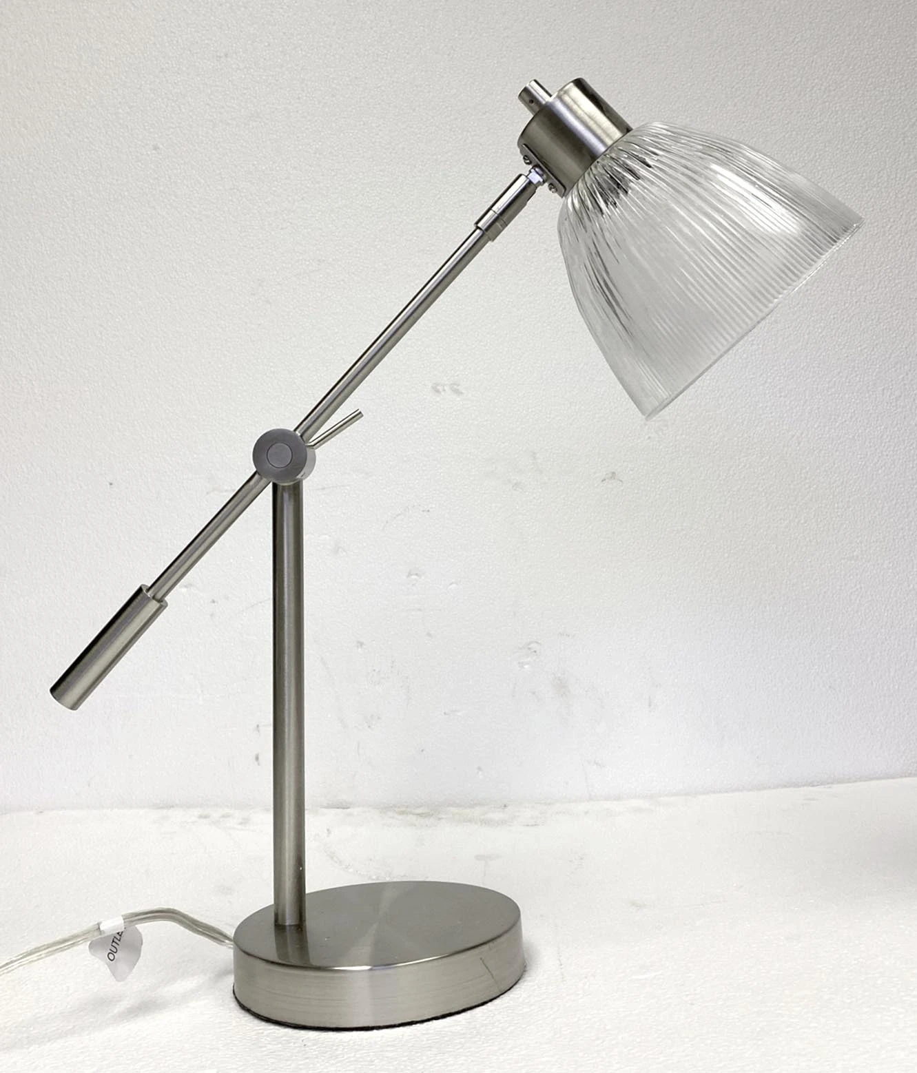 Brushed Nickel Adjustable Desk Lamp With Prism Glass Shade 7 Brushed Nickel Adjustable Desk Lamp With Prism Glass Shade - Image 5