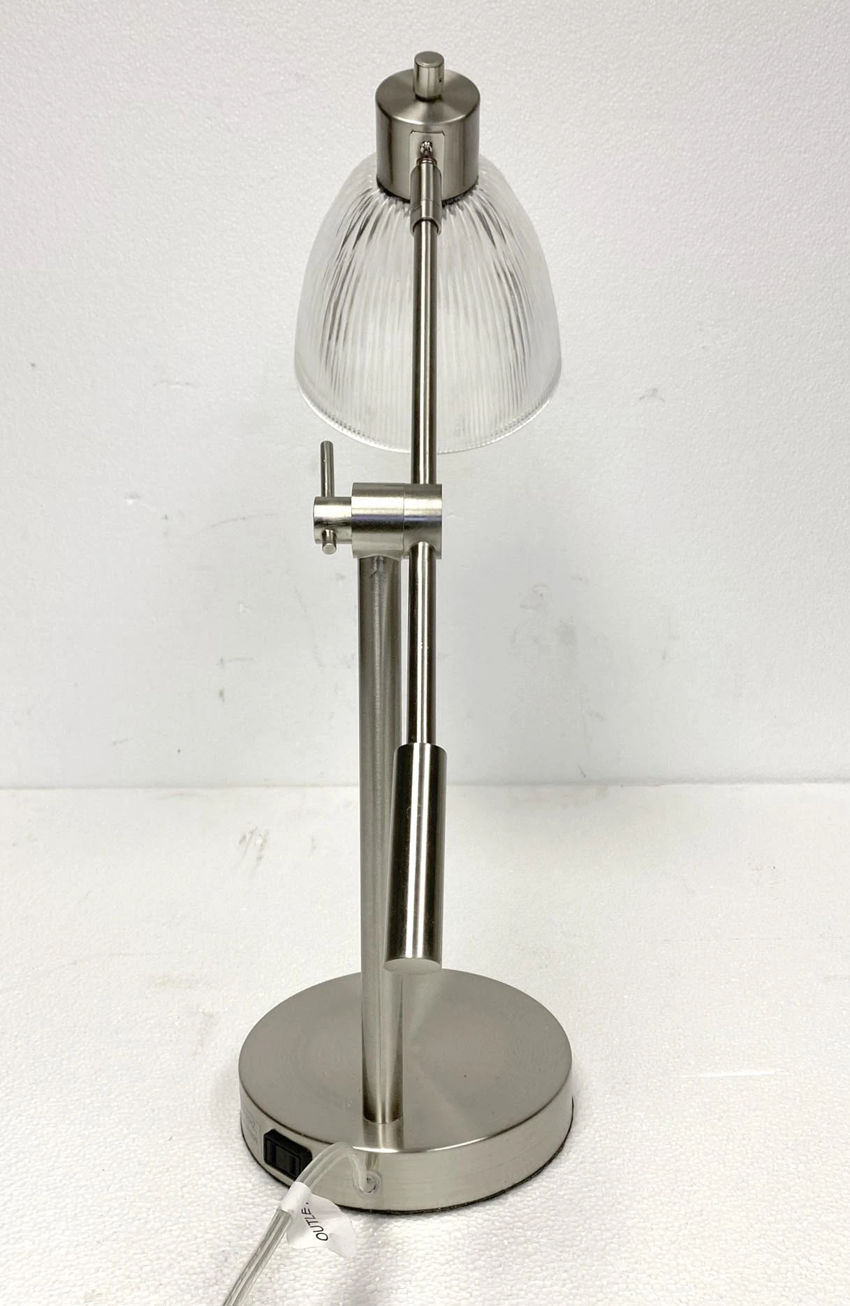 Brushed Nickel Adjustable Desk Lamp With Prism Glass Shade 8 Brushed Nickel Adjustable Desk Lamp With Prism Glass Shade - Image 6