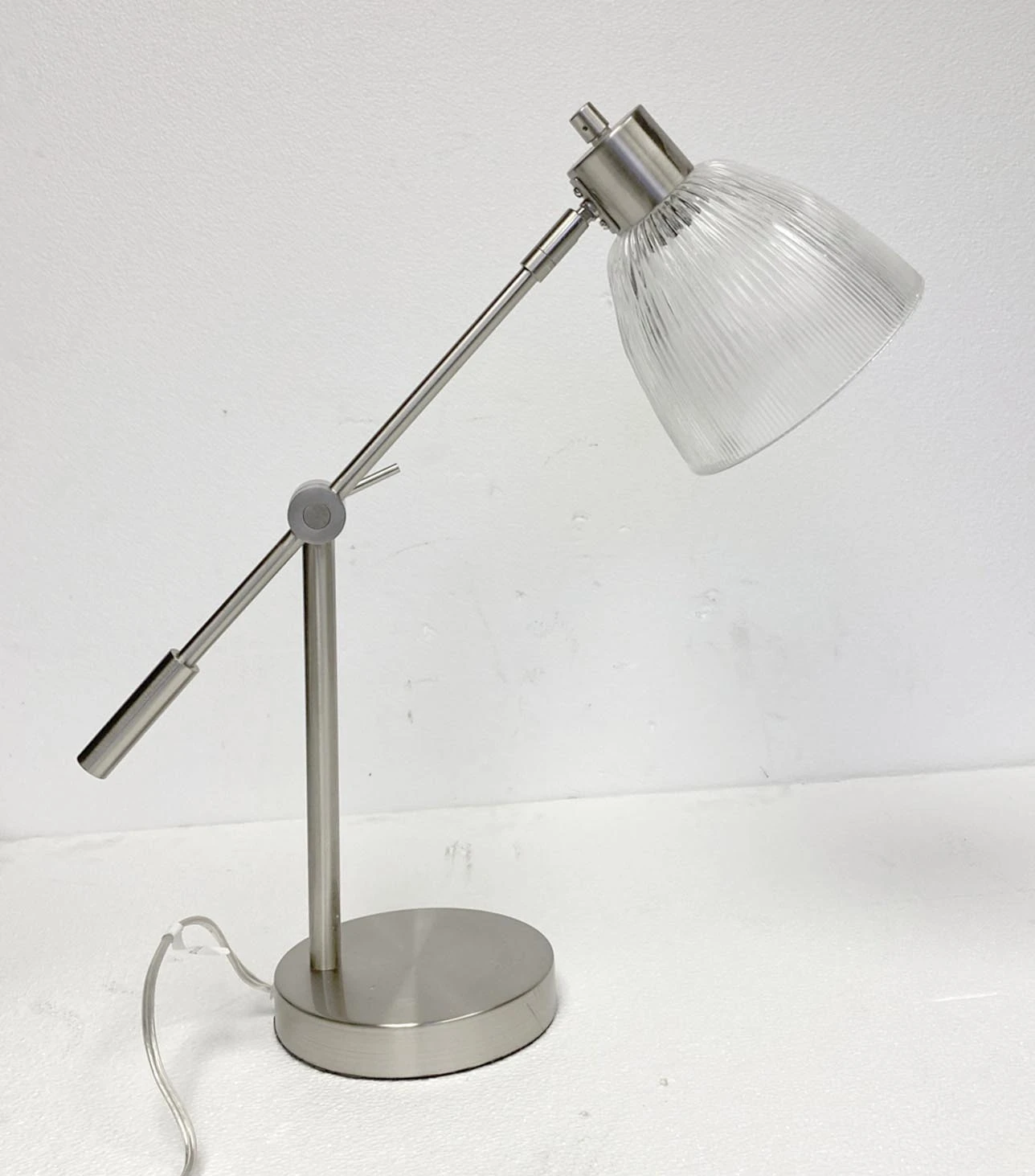 Brushed Nickel Adjustable Desk Lamp With Prism Glass Shade 9 Brushed Nickel Adjustable Desk Lamp With Prism Glass Shade - Image 7