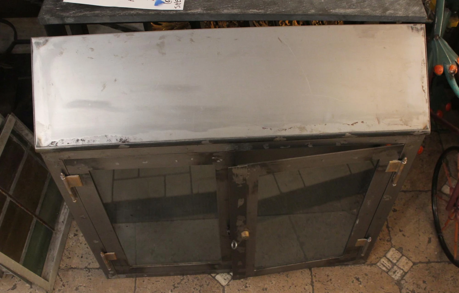 Stripped Steel Cabinet With 2 Doors 6 Stripped Steel Cabinet With 2 Doors - Image 4