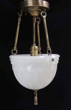 Pair Of Victorian Fluted Milk Glass Vestibule Pendant Lights 18 Pair Of Victorian Fluted Milk Glass Vestibule Pendant Lights -OGT Sale Store p261581a 04