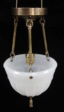 Pair Of Victorian Fluted Milk Glass Vestibule Pendant Lights 19 Pair Of Victorian Fluted Milk Glass Vestibule Pendant Lights -OGT Sale Store p261581a 05