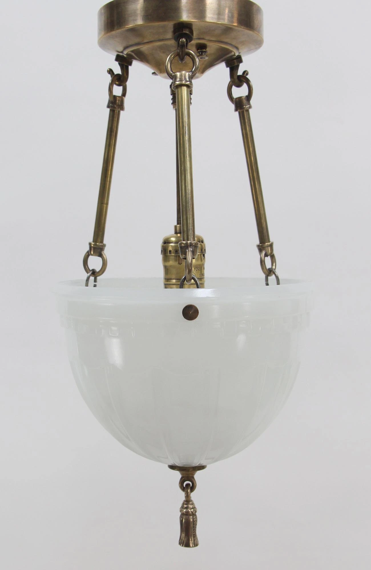 Pair Of Victorian Fluted Milk Glass Vestibule Pendant Lights 12 Pair Of Victorian Fluted Milk Glass Vestibule Pendant Lights - Image 10