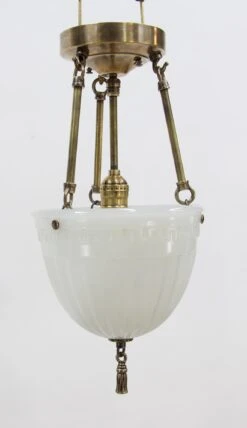 1910 Greek Key Milk Glass Pendant Light -OGT Sale Store p261581b 09