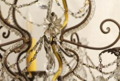 Victorian Wrought Iron & Crystal 5 Arm Chandelier -OGT Sale Store p261600 04