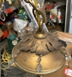 Victorian Wrought Iron & Crystal 5 Arm Chandelier -OGT Sale Store p261600 10