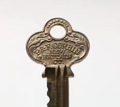 Vintage Chrome Plated Brass 1.75 In. Corbin Cylinder Lock With Key -OGT Sale Store p261834 05