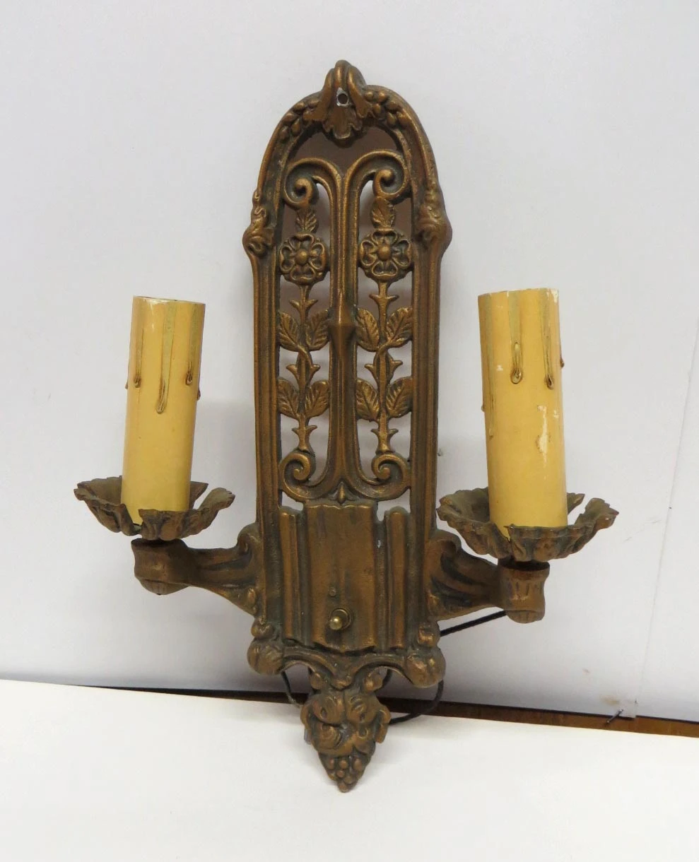 Pair Of Bronze 2 Arm Art Deco Wall Sconces 7 Pair Of Bronze 2 Arm Art Deco Wall Sconces - Image 5