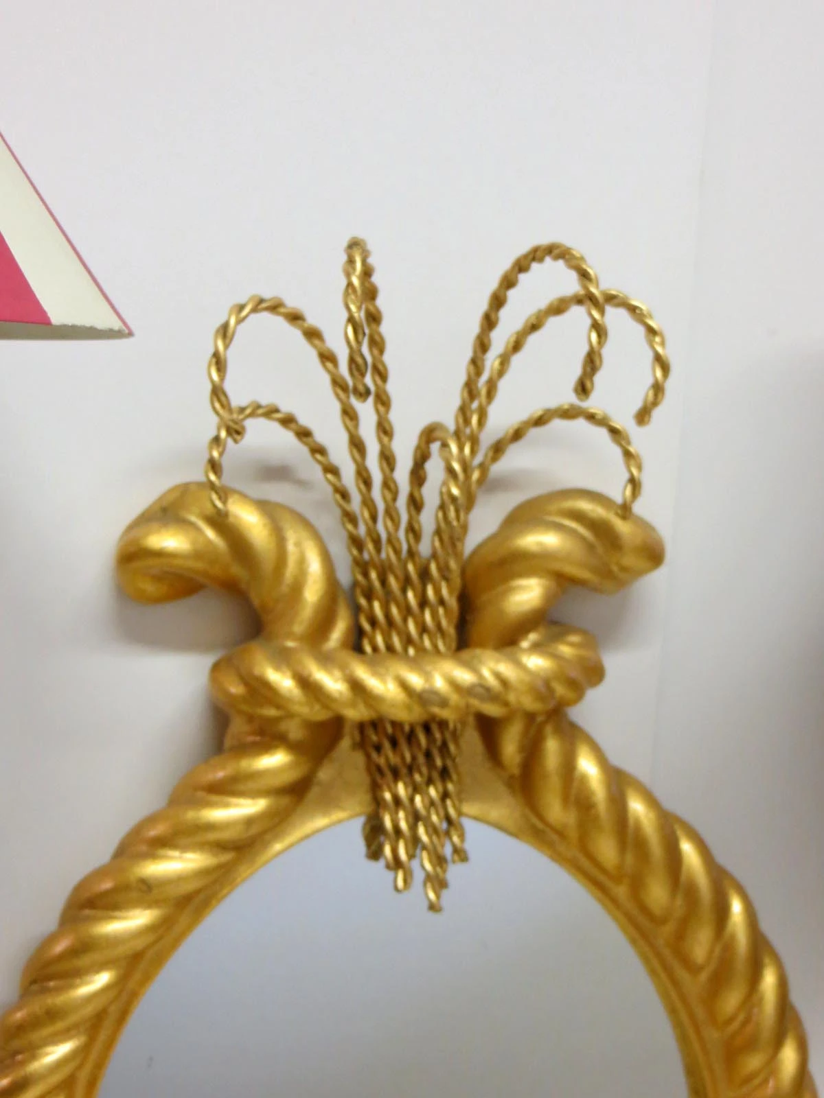 Oversized Double Arm Gilded Mirrored Wall Sconce 6 Oversized Double Arm Gilded Mirrored Wall Sconce - Image 4