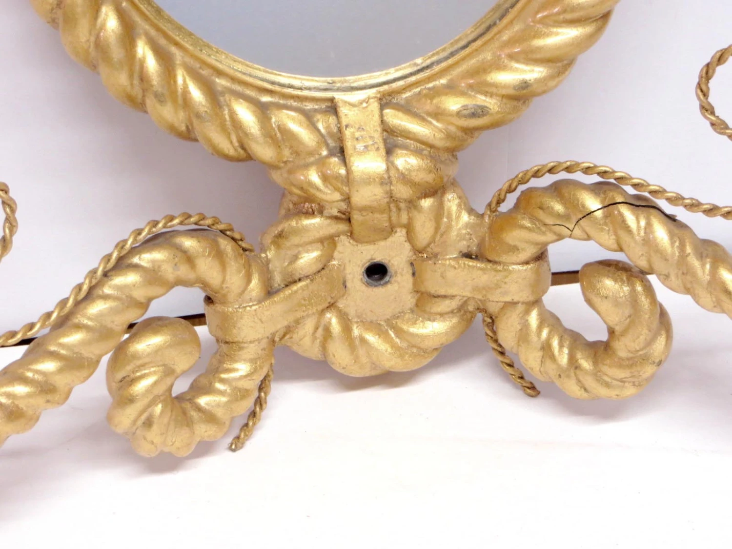 Oversized Double Arm Gilded Mirrored Wall Sconce 8 Oversized Double Arm Gilded Mirrored Wall Sconce - Image 6