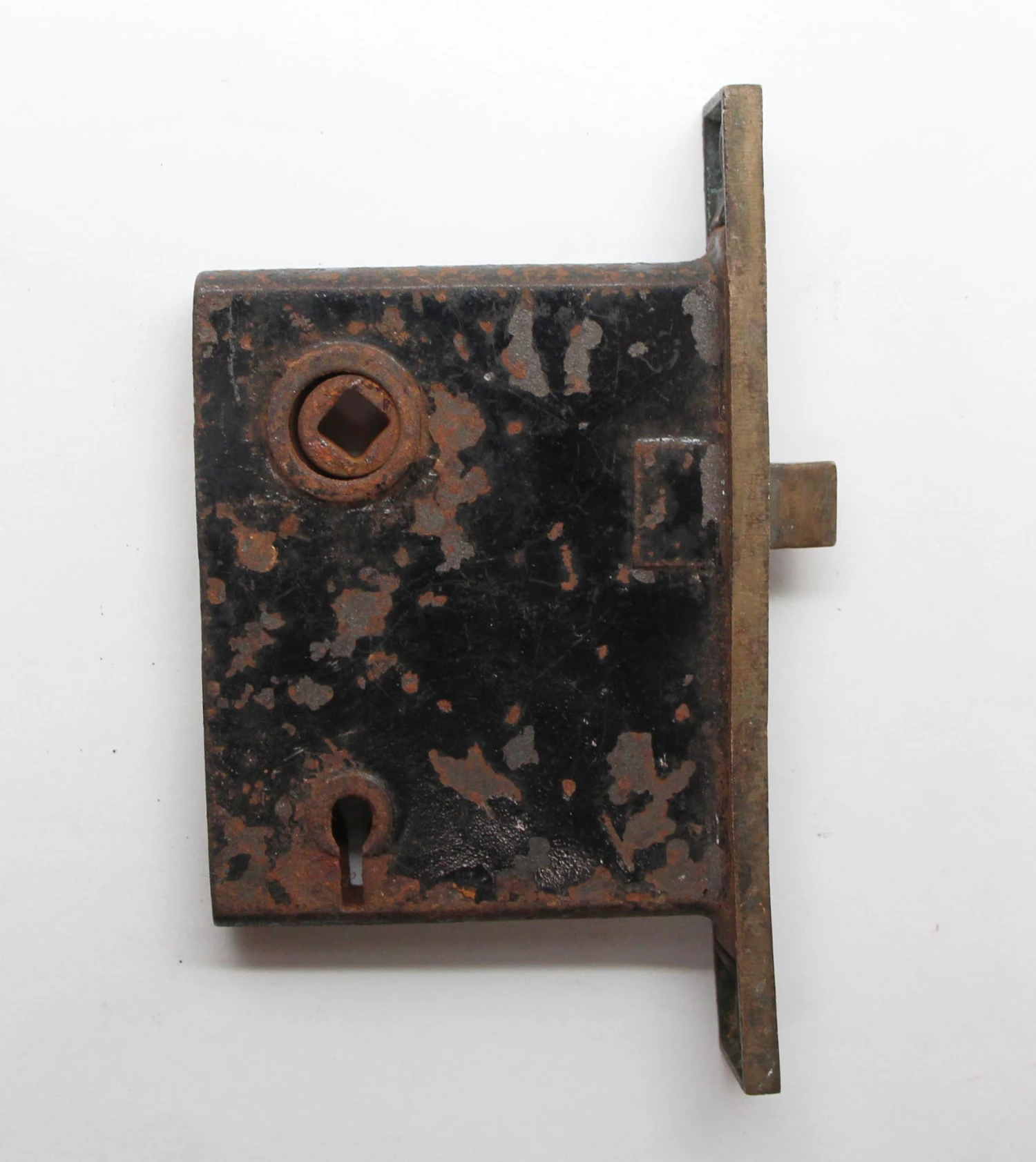 Cast Iron Mortise Lock With Brass Ornate Faceplate 6 Cast Iron Mortise Lock With Brass Ornate Faceplate - Image 4