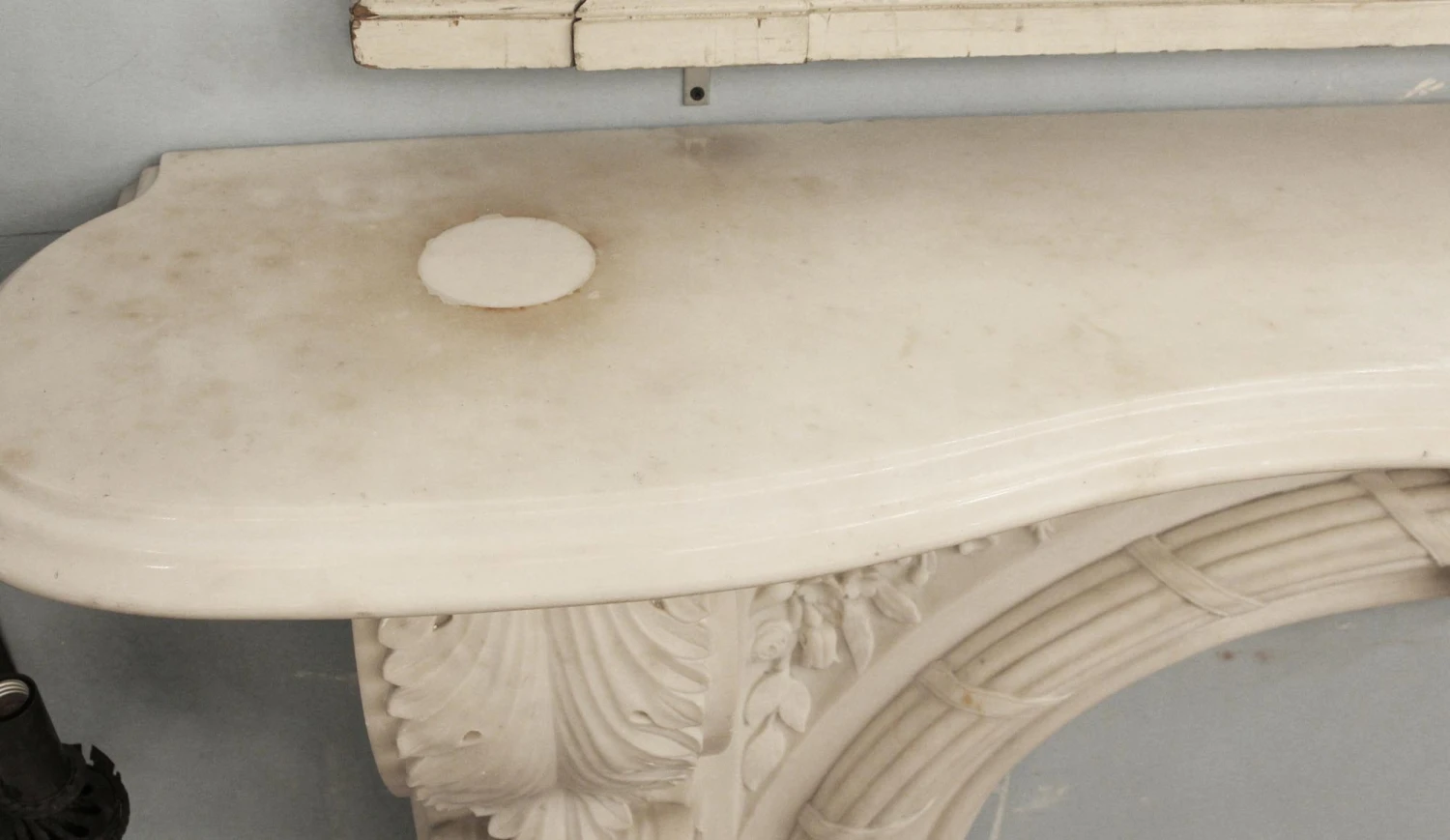 Heavily Carved Victorian Arched Statuary Marble Mantel 7 Heavily Carved Victorian Arched Statuary Marble Mantel - Image 5
