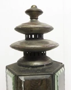Pair Of Antique Black Victorian Carriage Lanterns -OGT Sale Store p263123 04