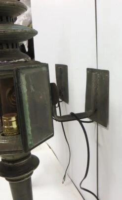 Pair Of Antique Black Victorian Carriage Lanterns -OGT Sale Store p263123 08