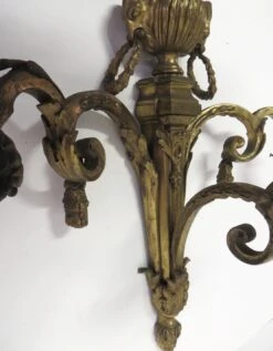 Pair Of French Cast Bronze 3 Arm Wall Sconces 16 Pair Of French Cast Bronze 3 Arm Wall Sconces -OGT Sale Store p263124 07