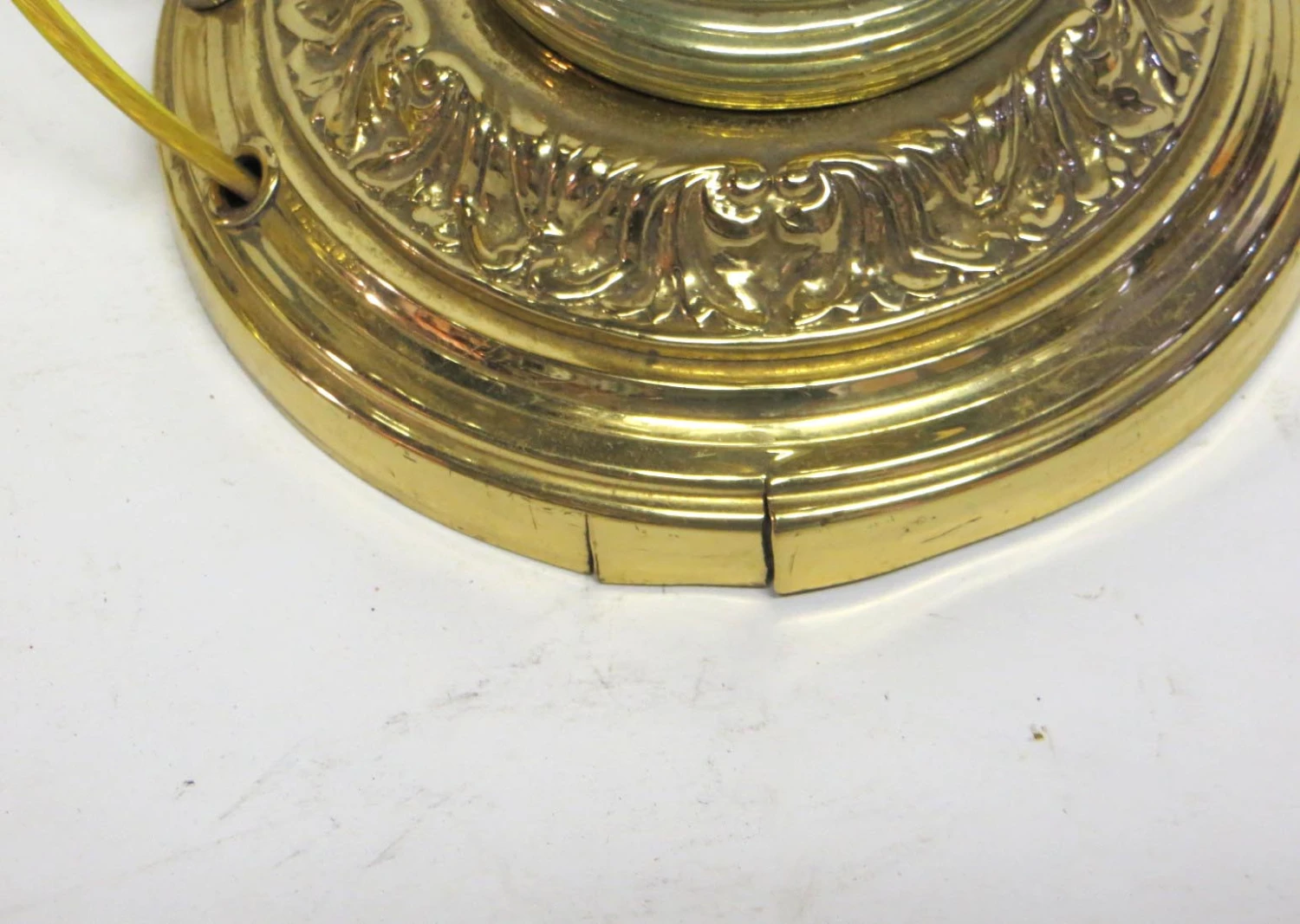 Pair Of Hurricane Lamps With Opalescent Colored Glass Shades 6 Pair Of Hurricane Lamps With Opalescent Colored Glass Shades - Image 4