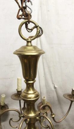 Oversized Antique Williamsburg 15 Arm Brass Chandelier 13 Oversized Antique Williamsburg 15 Arm Brass Chandelier -OGT Sale Store p263162 05