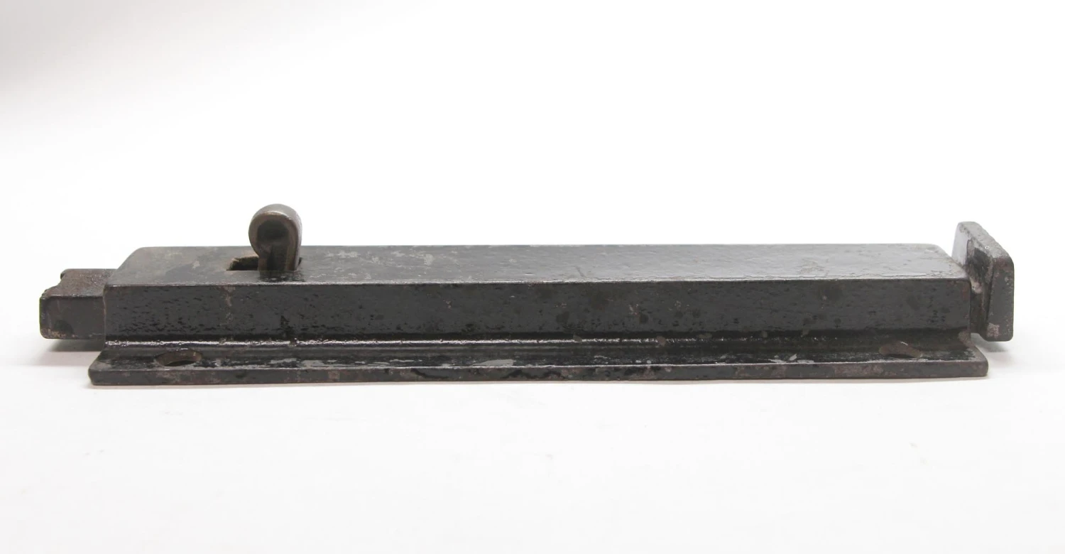 Antique Classic Painted Black Cast Iron Door Bolt With Catch 6 Antique Classic Painted Black Cast Iron Door Bolt With Catch - Image 4