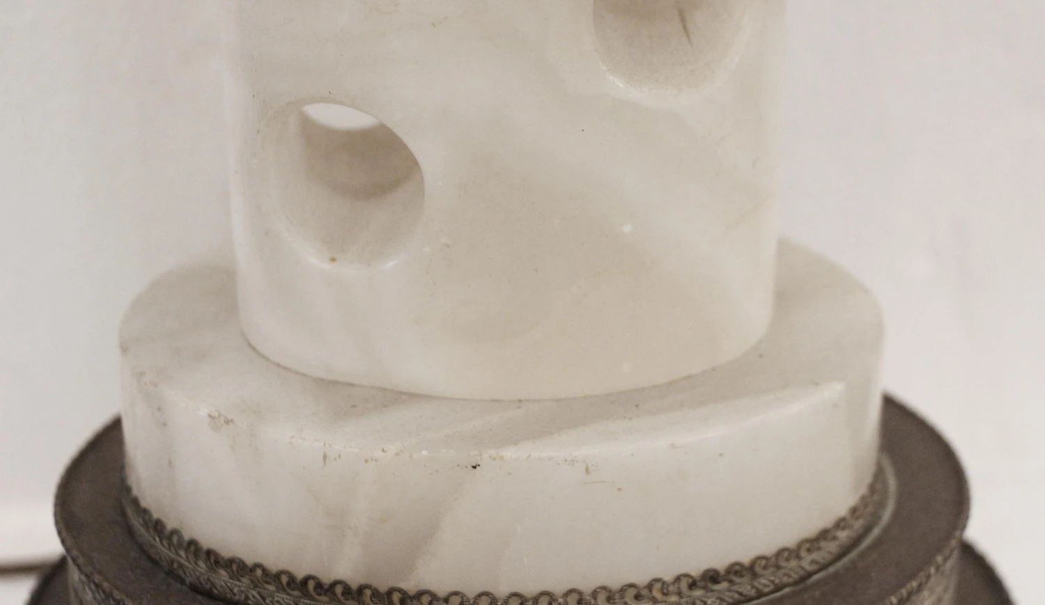 Alabaster Table Lamp With Cut Out Holes 7 Alabaster Table Lamp With Cut Out Holes - Image 5
