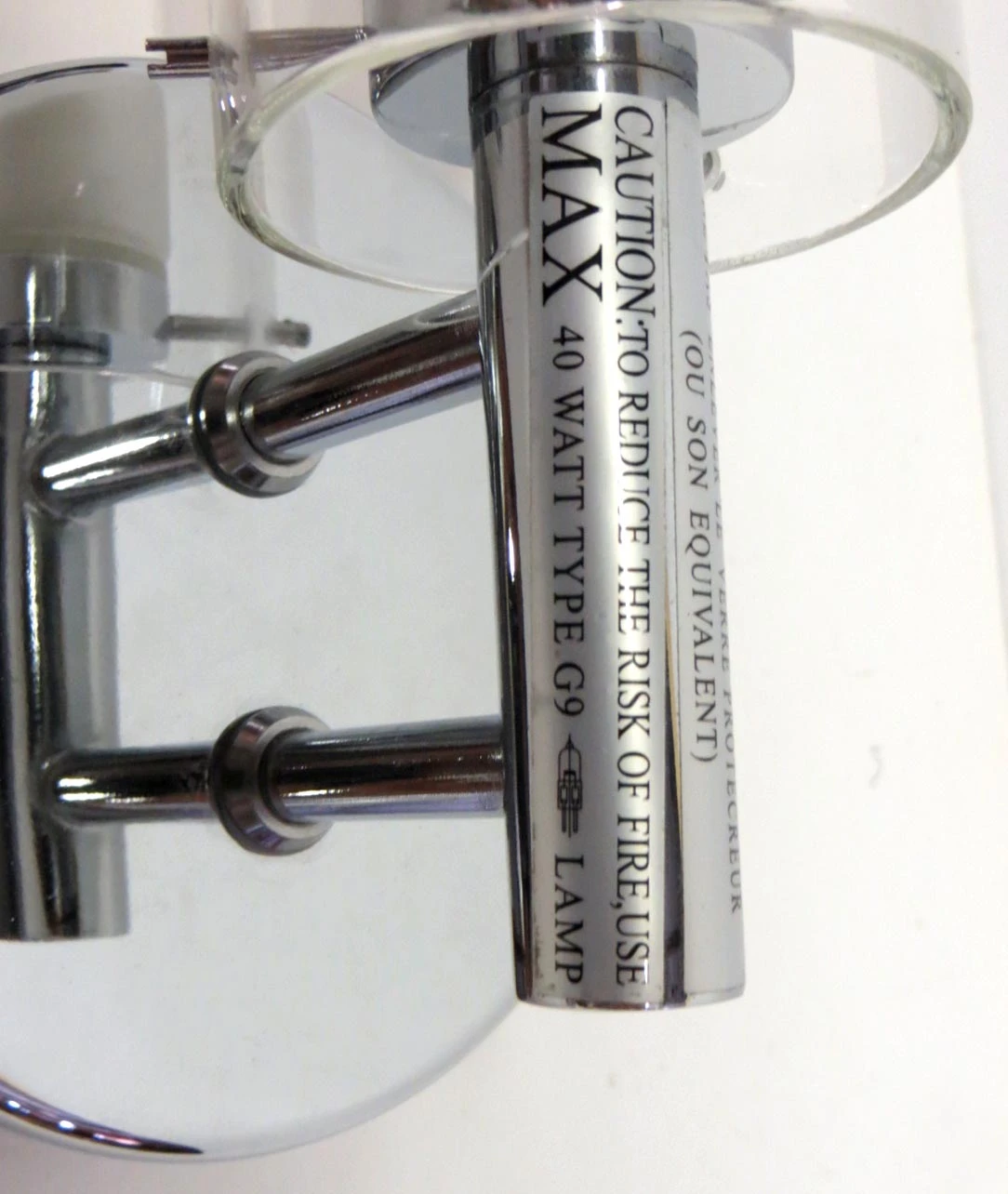 Pair Of Chrome Plated Glass Shades Modern Wall Sconces 7 Pair Of Chrome Plated Glass Shades Modern Wall Sconces - Image 5