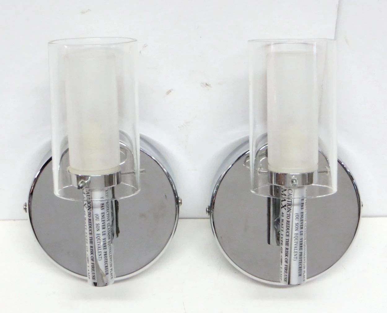 Pair Of Chrome Plated Glass Shades Modern Wall Sconces 10 Pair Of Chrome Plated Glass Shades Modern Wall Sconces - Image 8