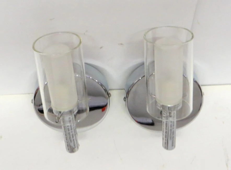 Pair Of Chrome Plated Glass Shades Modern Wall Sconces 12 Pair Of Chrome Plated Glass Shades Modern Wall Sconces - Image 10