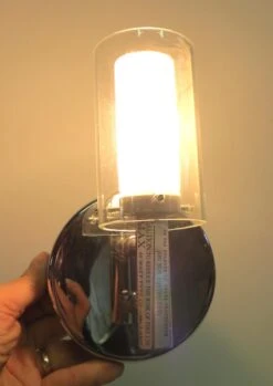 Pair Of Chrome Plated Glass Shades Modern Wall Sconces 24 Pair Of Chrome Plated Glass Shades Modern Wall Sconces -OGT Sale Store p263632 11