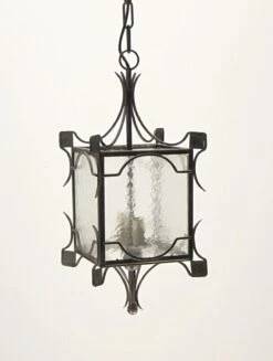 Simple Iron & Clear Hammered Glass Ceiling Lantern 15 Simple Iron & Clear Hammered Glass Ceiling Lantern -OGT Sale Store p263649 04
