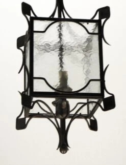 Simple Iron & Clear Hammered Glass Ceiling Lantern 18 Simple Iron & Clear Hammered Glass Ceiling Lantern -OGT Sale Store p263649 07
