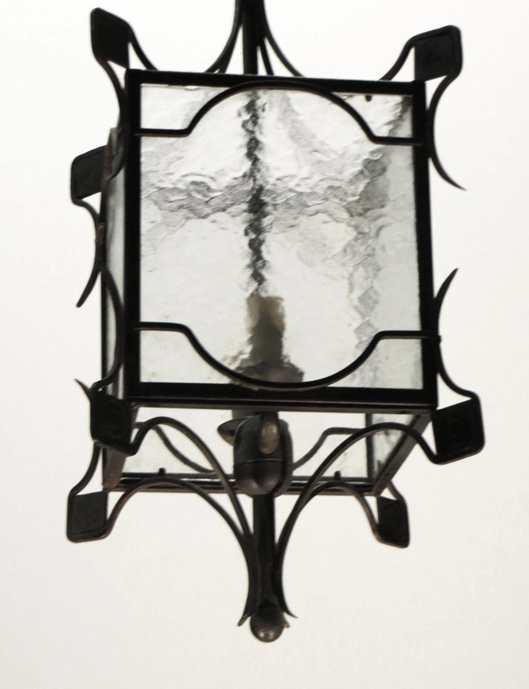 Simple Iron & Clear Hammered Glass Ceiling Lantern 9 Simple Iron & Clear Hammered Glass Ceiling Lantern - Image 7