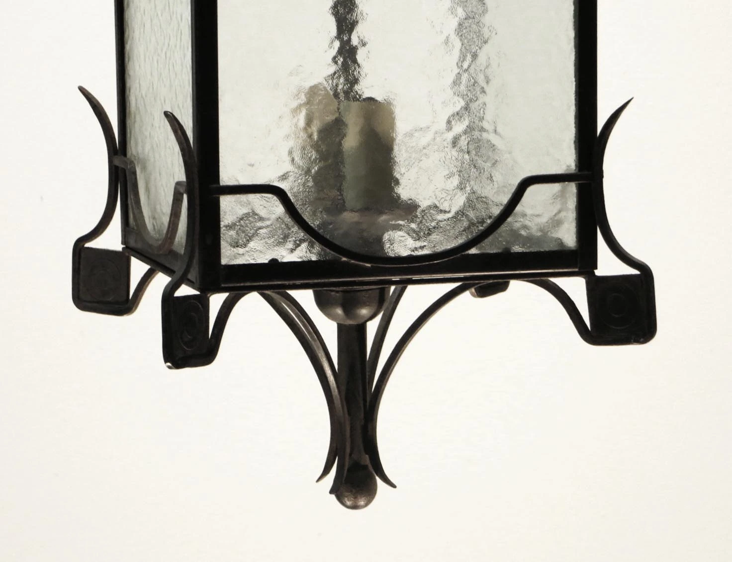 Simple Iron & Clear Hammered Glass Ceiling Lantern 12 Simple Iron & Clear Hammered Glass Ceiling Lantern - Image 10