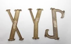 Vintage Small 7.75 In. XYZ Brass Letter Set 12 Vintage Small 7.75 In. XYZ Brass Letter Set -OGT Sale Store p263960 05