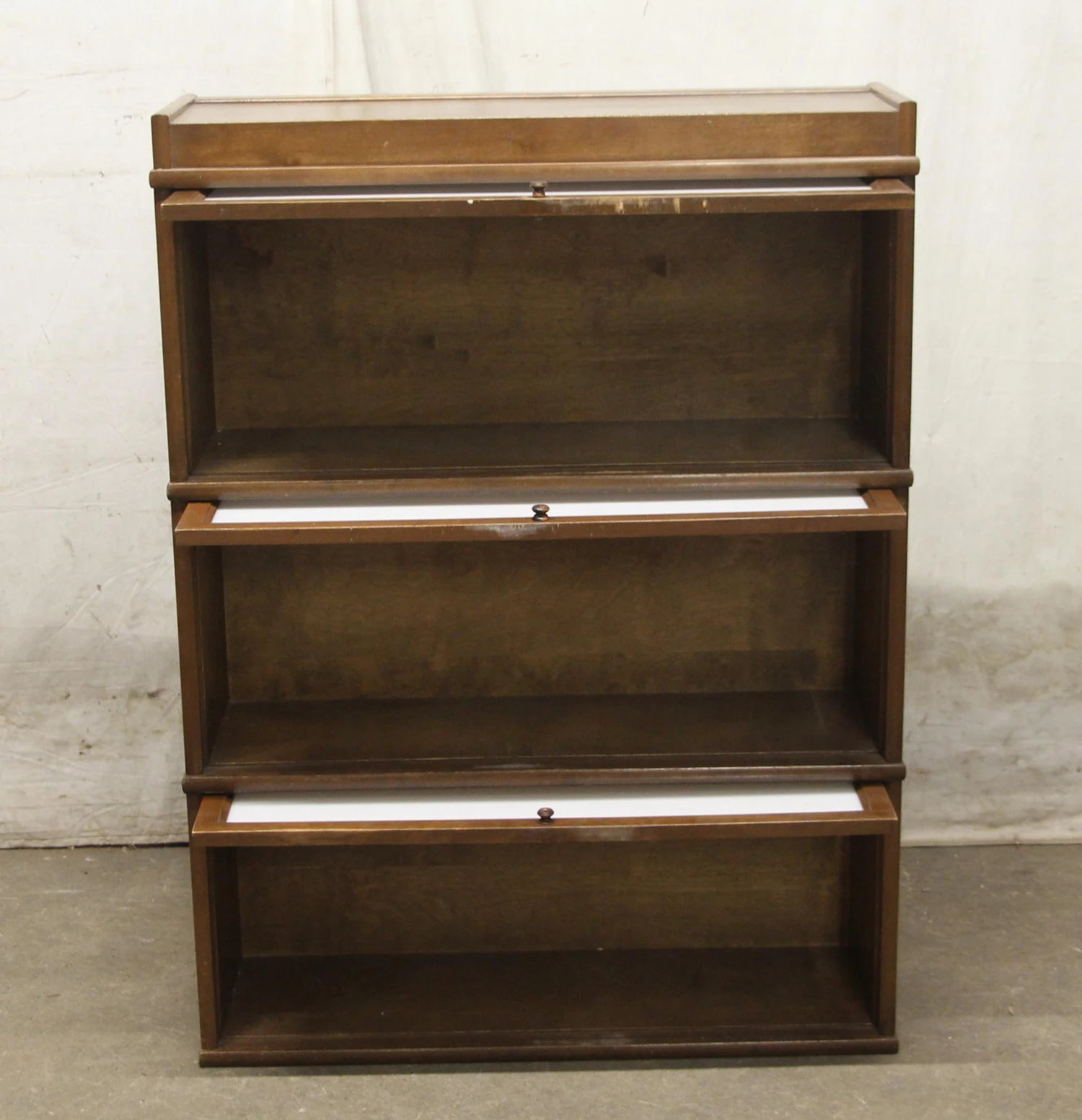 Antique 4 Foot Barrister Bookcase With White Glass 7 Antique 4 Foot Barrister Bookcase With White Glass - Image 5