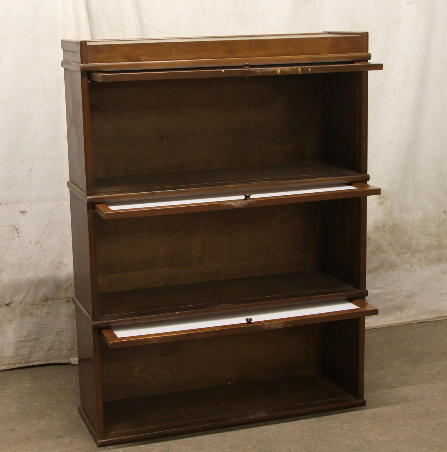 Antique 4 Foot Barrister Bookcase With White Glass 8 Antique 4 Foot Barrister Bookcase With White Glass - Image 6